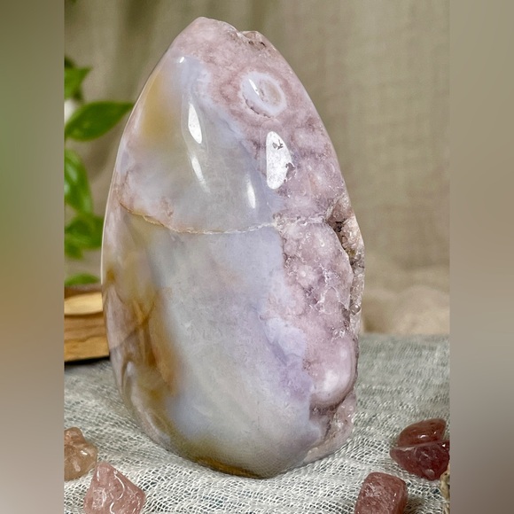 1820 Pink Amethyst Crystal Mountain Carving with Druzy - Picture 7 of 13